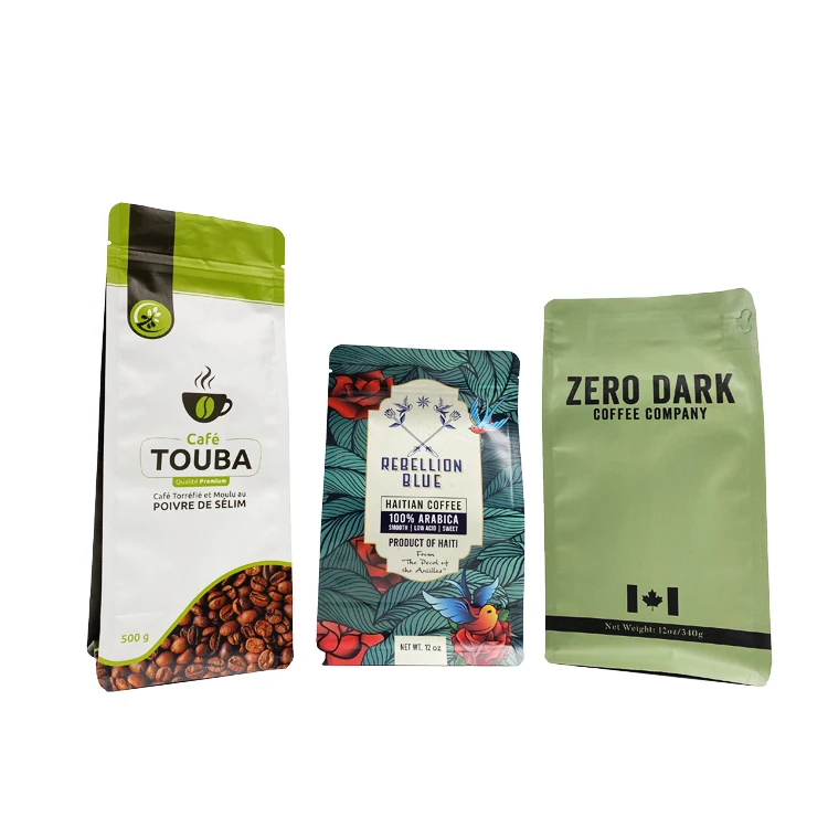 Bolsas para cafe flat bottom 8 side sealing small 5kg aluminum foil coffee bags