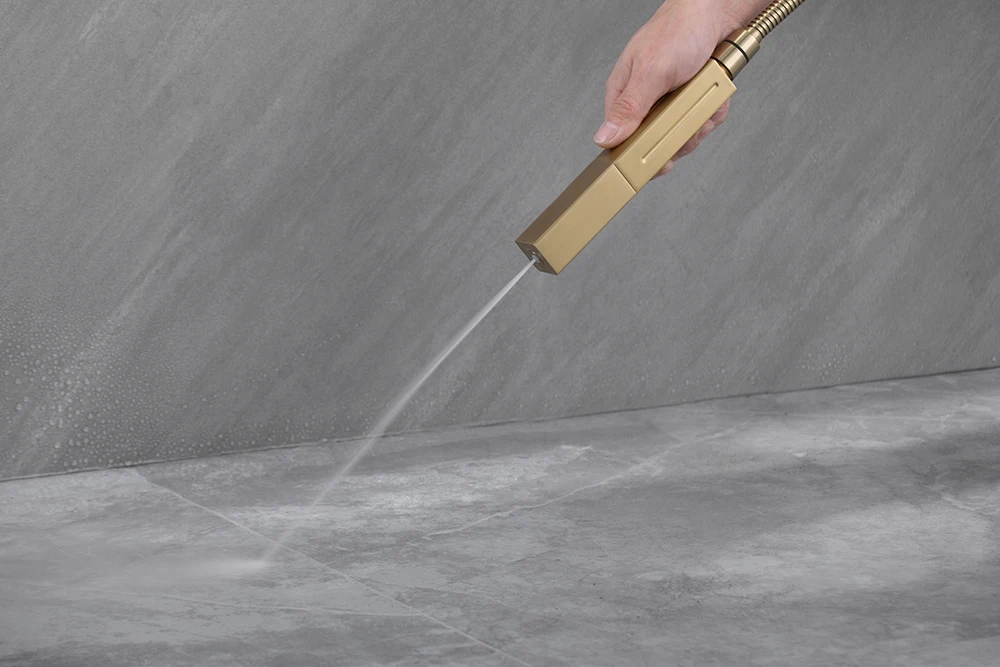 High Pressure Shower Booster Water SavingCopper  brushed gold concealed ceiling mounted shower set  and hander shower