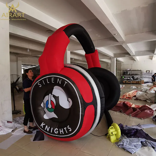 hot sales customized shape inflatable headphones earphones model for advertising