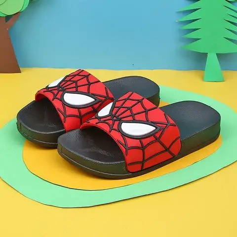 Customized Design Summer Adorab Slippers Boys Spiderman Slippers Kids Anime Slide Flat Rubber Cartoon Slippers