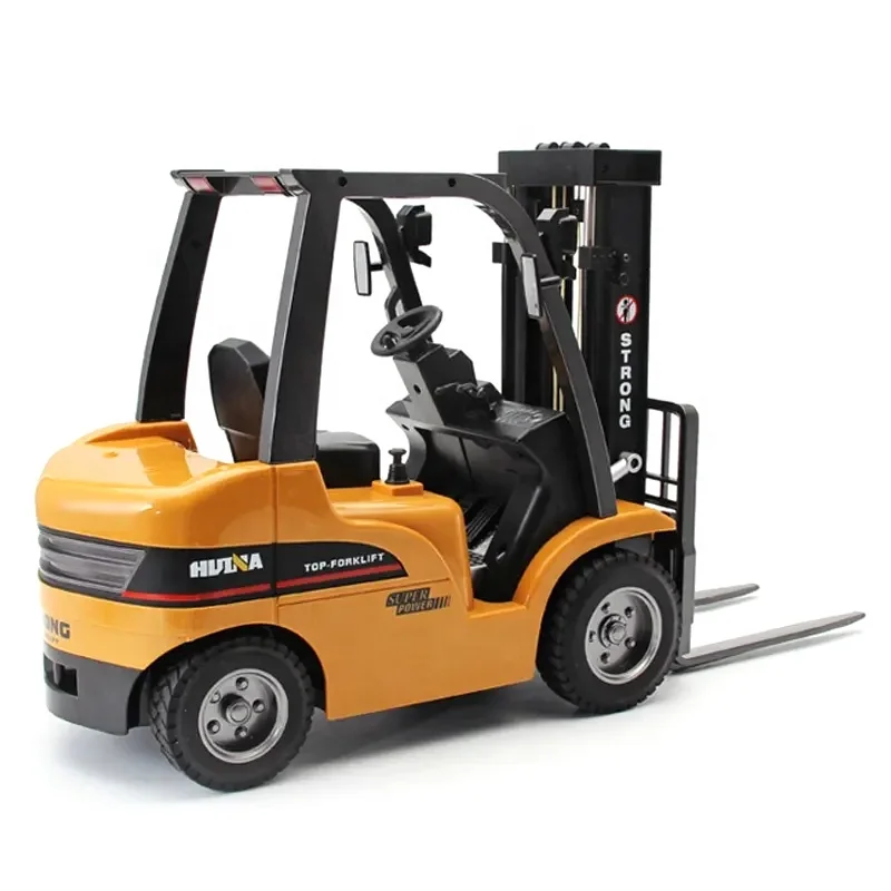 Huina 1577 1/10 8CH Die-cast Truck Remote Controlled Engineering Car Alloy Metal Radio Control Fork Lift RC Diecast Forklift Toy