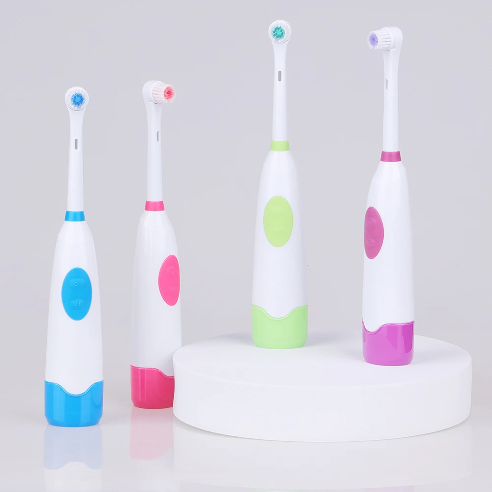 Дешевая вращающаяся электрическая зубная щетка для взрослых с аккумулятором