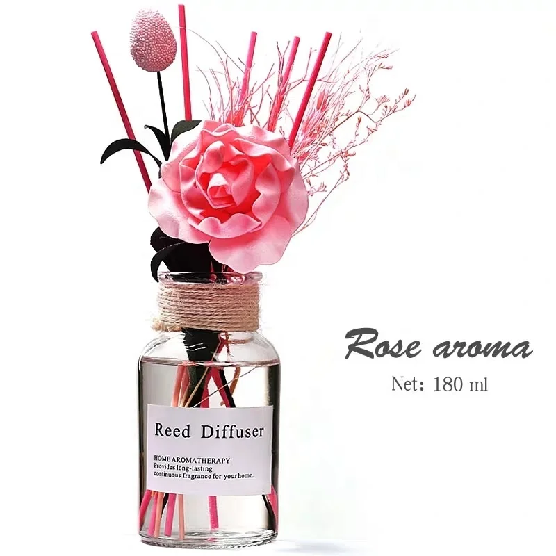 
180ml reed diffuser additional essential oil simple glass rose scents 
