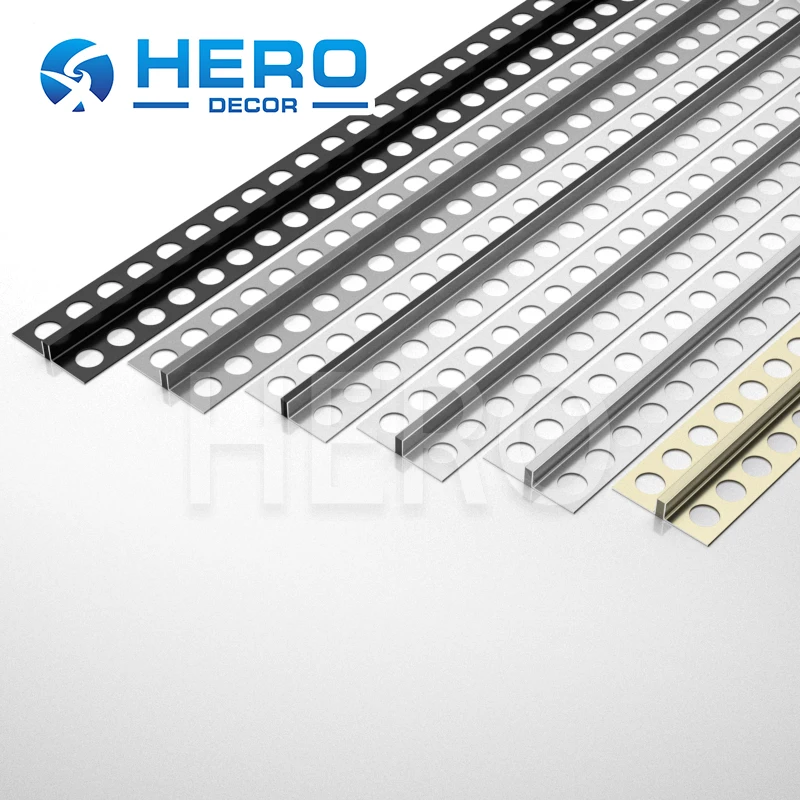 HERO Tile Build Expansion Joint Transit Metal Strip Insert Aluminum Tile Movement Joint for Concrete Floor