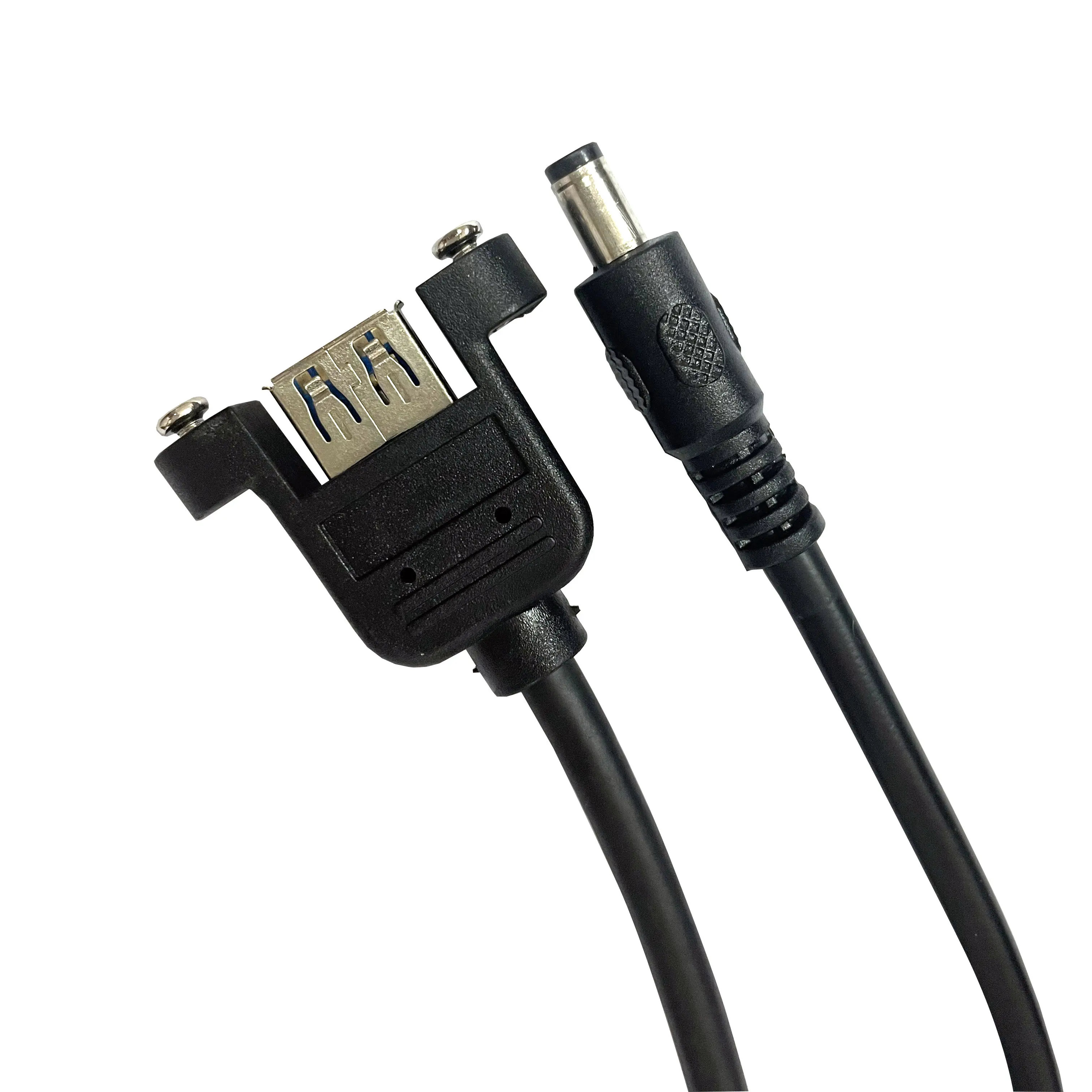 120CM Black USB Port To 2.5mm   5.5mm 5V DC Barrel Jack Power Cable USB Lock Connector (1600300578684)