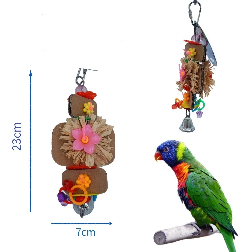 Bird toy Natural sola ball soft chew tear foraging toy parrot Hanging bell tear paper toy