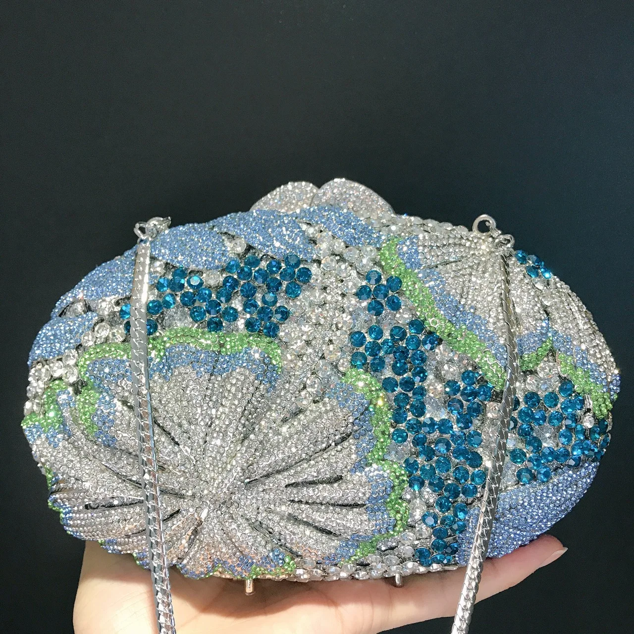 Gem Hand Bags For Women Diamonds Elegant Purses Oval Floral Diamond-encrusted Party Evening Clutches Bags