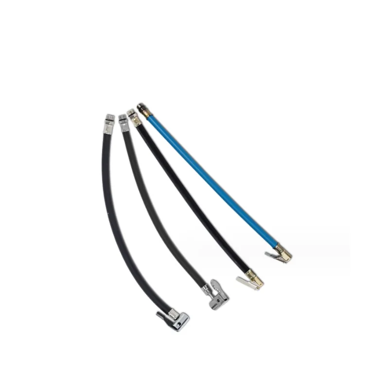 Tire pressure gauge accessories of silicone hose alloy tire inflation nozzle joint connecting pipe