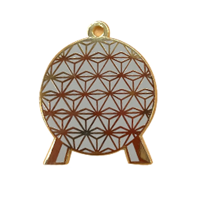 cartoon designed metal lovely Round ornament shaped Necklace Pendant Kunshan manufacturer  gold charms for making jewelry