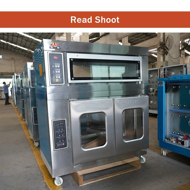 Commercial Industrial Touch Screen Digital Panel Bread Baking One Deck Two Tray Electric Oven With Steam