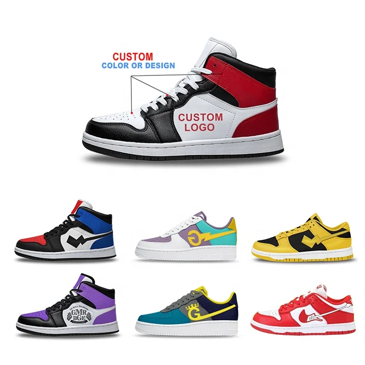 Original Customize Men Blank Skateboard Manufacturer Cheap Inflatable Custom High Low Cut Sole Leather Sneaker Shoes