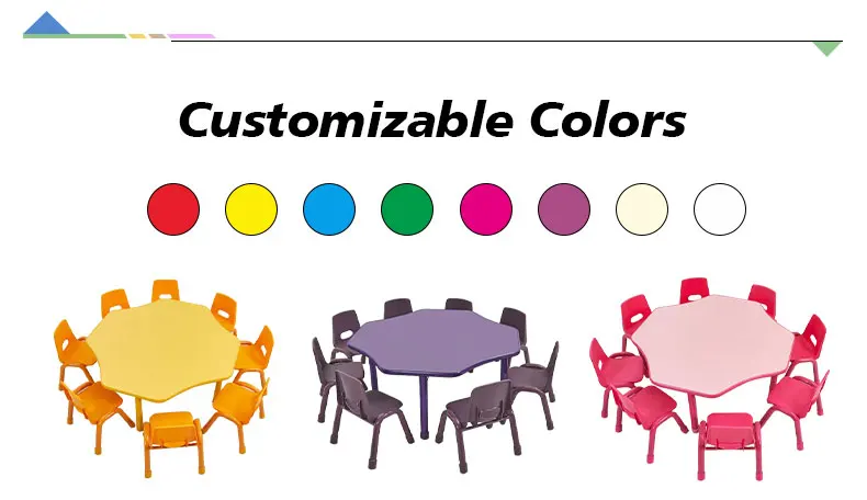 Kindergarten School Classroom Furniture Wood Desk Chair and Table for Children Nursery Kids Furniture