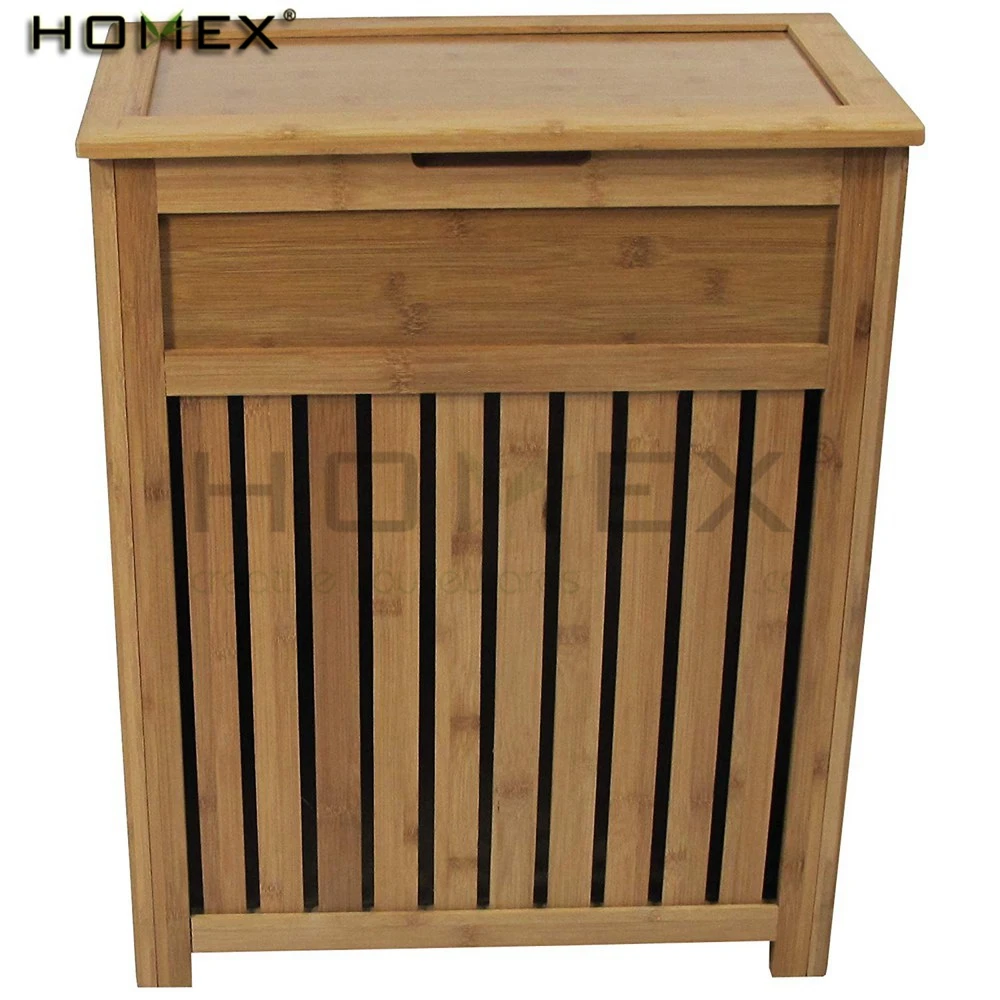 Spa-Style Bamboo Laundry Hamper Laundry Basket with Handles/Homex_BSCI Factory