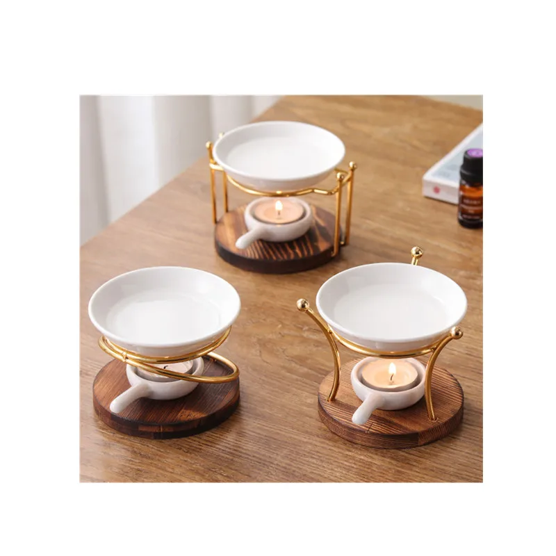 Aroma Oil Burner Geometric Ceramic Essential Oil Candle Holder Wax Melting Burner Heater Melter Fragrance