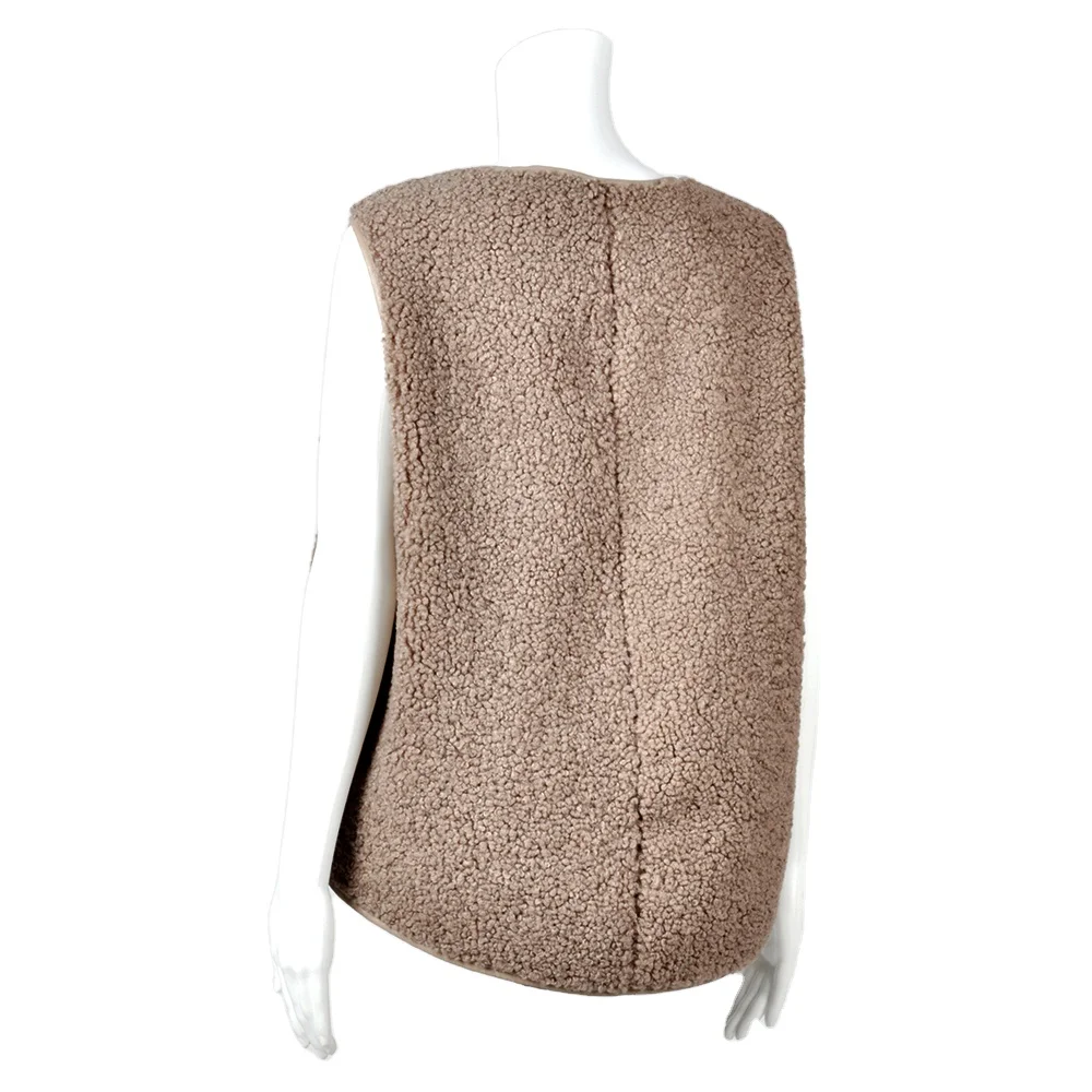 
2020 Winter Ladies faux Fur Vest Women Fur Gilet Customize Logo Woolen Warm Coat 