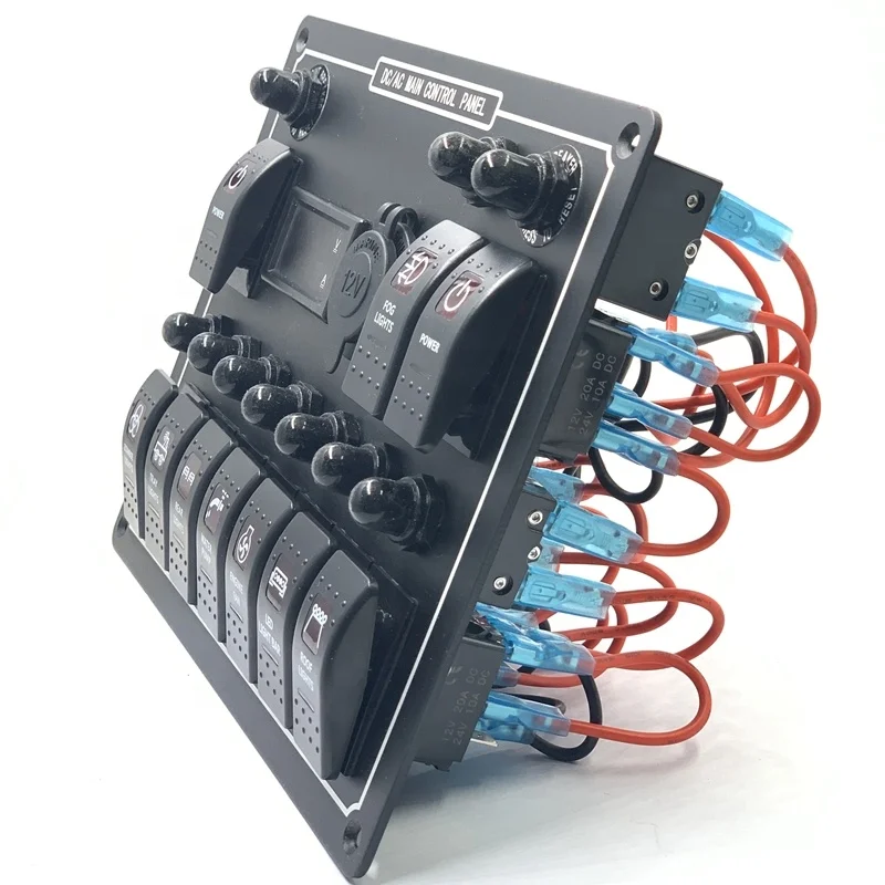  12V Универсальный 10 пин морской переключатель панель кулисный с usb зарядное