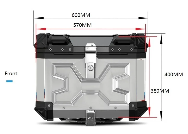 45L 65L Alu aluminum Universal Motorcycle Side Box Top Case tail box waterproof Customized Logo leather lining Origin Type
