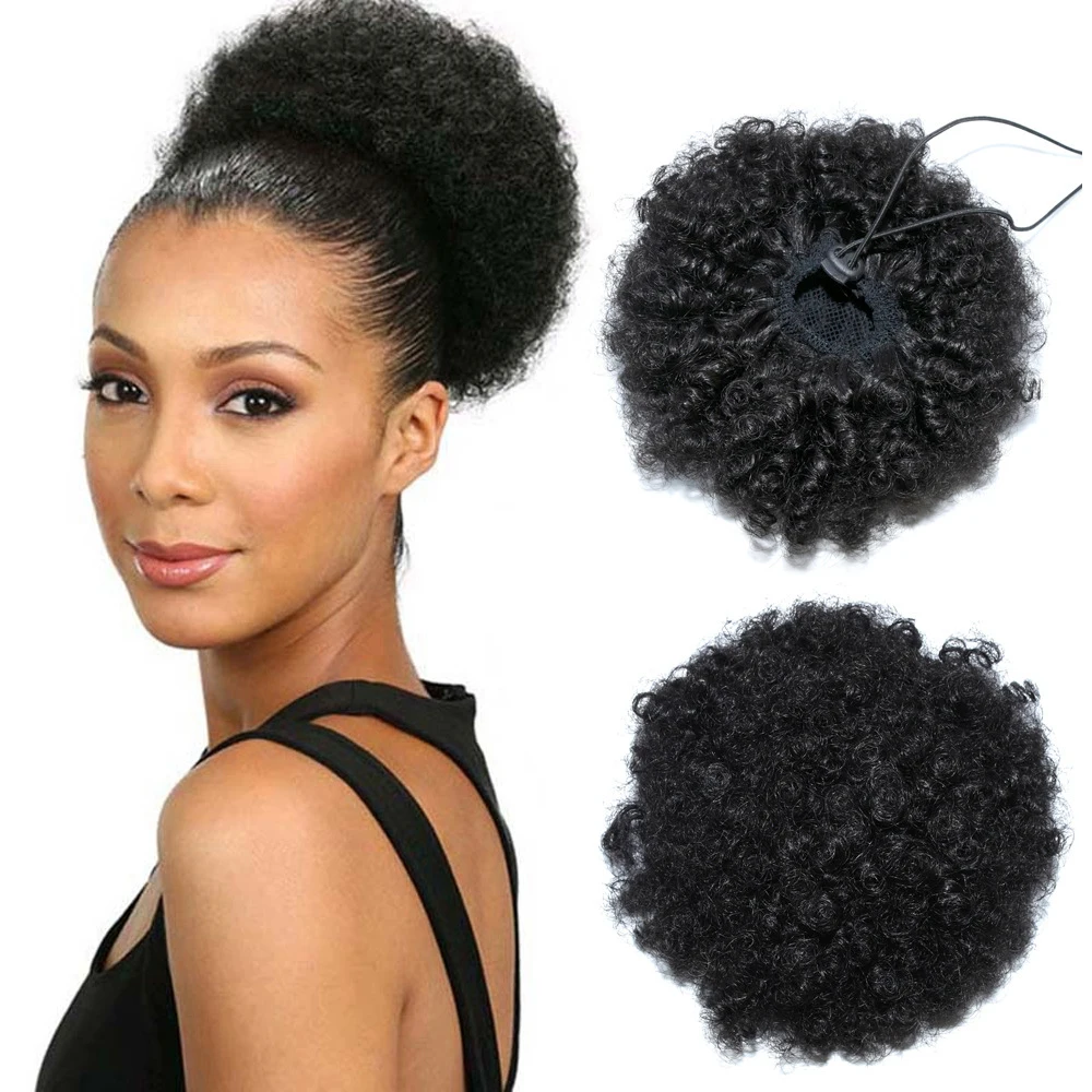 Higher Quality Yaki Wave 100% Human Hair Bun for Black Women/Men