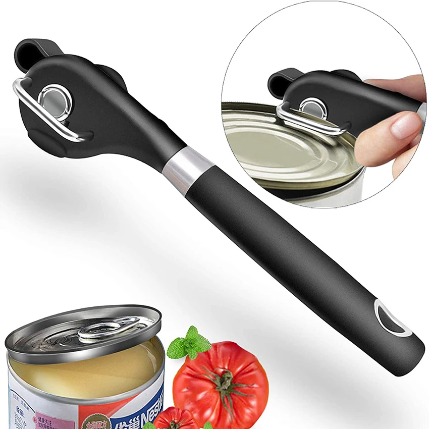 Smooth Touch Stainless Steel Black Manual Jar Can Tin Opener