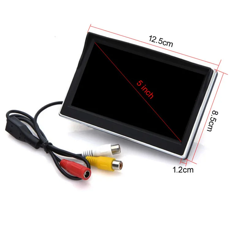 Best Quality 5inch 800*480 2AV Mini Car Monitor 12V-24V For Car Rearview