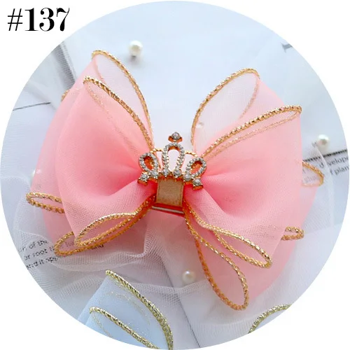 Girl Bowknot Lace Hair Clips Hair Accessories Crown Queen Style Hair Clip baby headwear