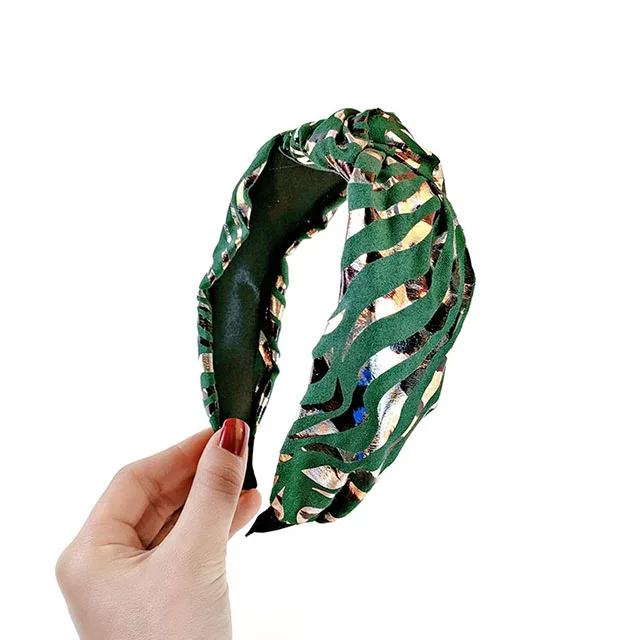 New Style Suede Bronzing Striped Knotte Retro Hair Accessories Simple