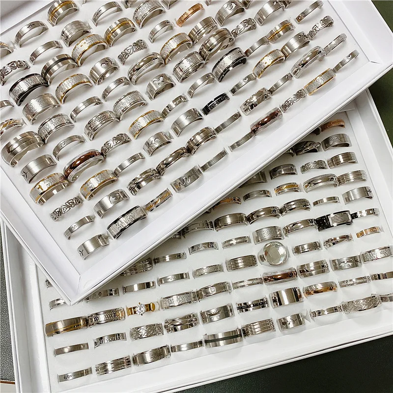 No Fade Stainless Steel Ring Couple Jewelry Wholesale Titanium Steel Cross Rings