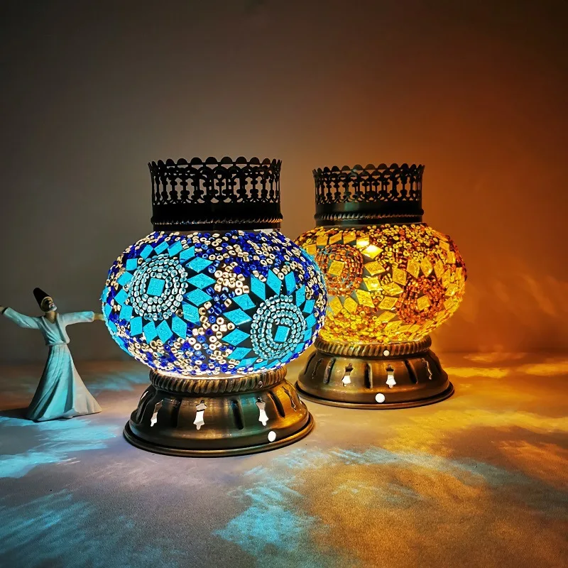 Morocco Turkish Mosaic Lamp  Battery Operated