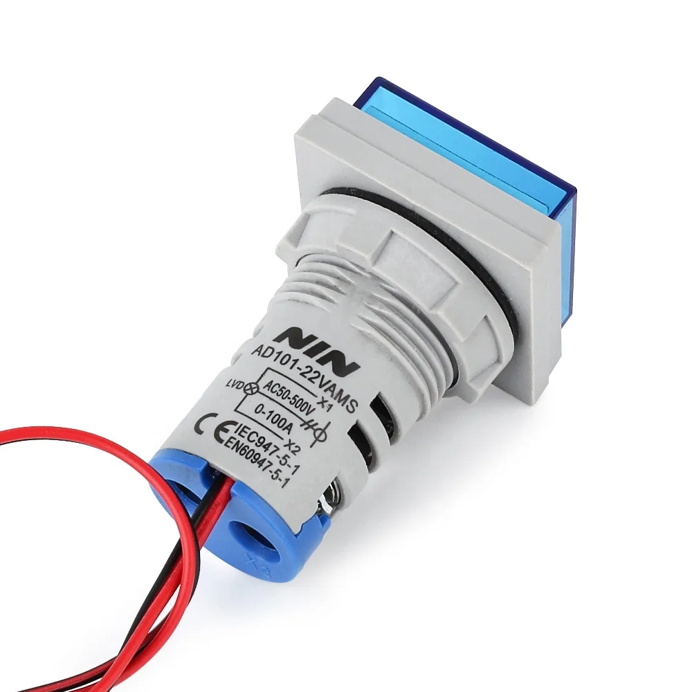 NIN blue square led digital ac volt ammeter