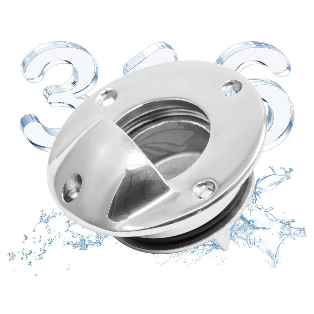Little Dolphin 316 Stainless Steel Mirror Polished Through Hull Water Outlet Hatch Boat Drain Plug