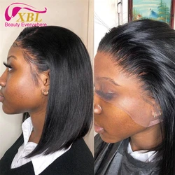 XBL braided short wig full lace wigs for black women, 4x4 closure virgin Brazilian braided hair bob lace front wigs vendor