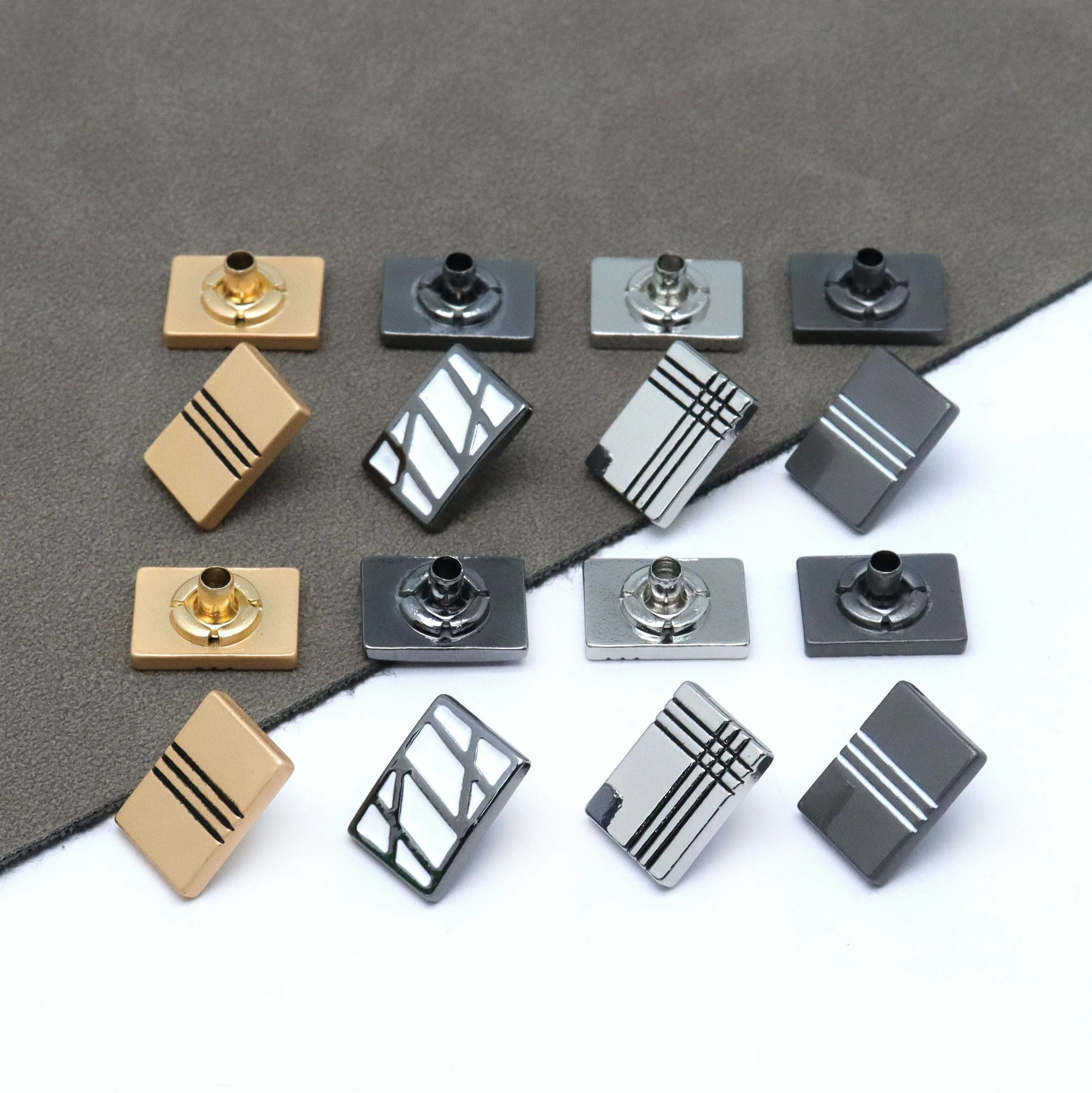 Top Selling Buttons Shirt Snap Buttons Gold Plated Logo Brand Raised Metal Garment Zinc Alloy Customized Logo Plating Shank