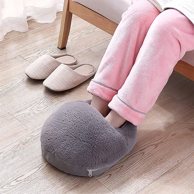 Mydays Outdoor Removable Washable USB Charging Electric Furry Foot Warmer Pad with Heating Functional