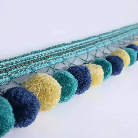
Handmade Chain Decorative Curtain Pom Pom Fringe/curtain Lace 