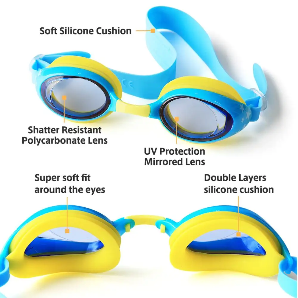 Pool & Accessories Kids Swimming Googles Swim Glasses- UV Protection with Protection Case