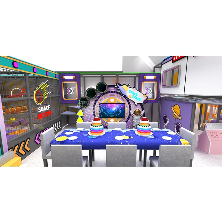 Customizable Space-Themed Indoor Playground for Kids | Soft Play Area & Party Room Perfect for Commercial Use