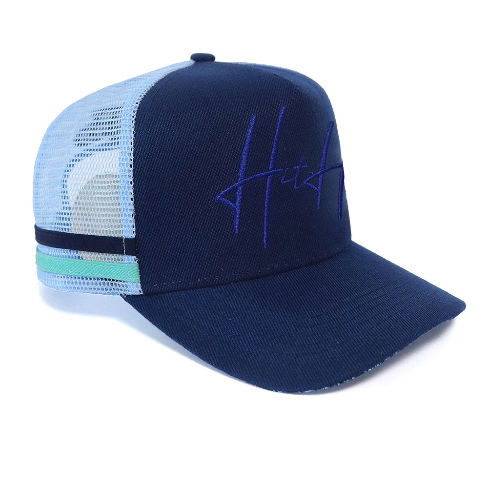 Wholesale Custom High Profile Trucker Hat Australian Style Customize Mesh Hats Custom Embroidery 100% Cotton Logo Trucker Cap
