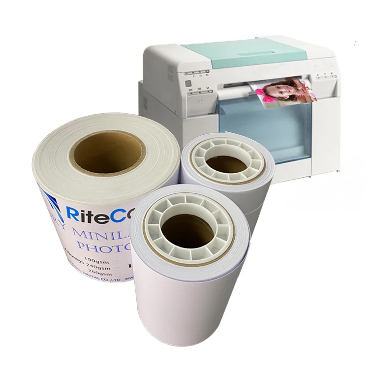 240gsm струйная фотопечать блеск Minilab рулон бумаги 6 дюймов для Fujifilm