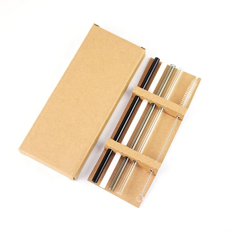  Eco-Friendly reusable colorful borosilicate glass straw