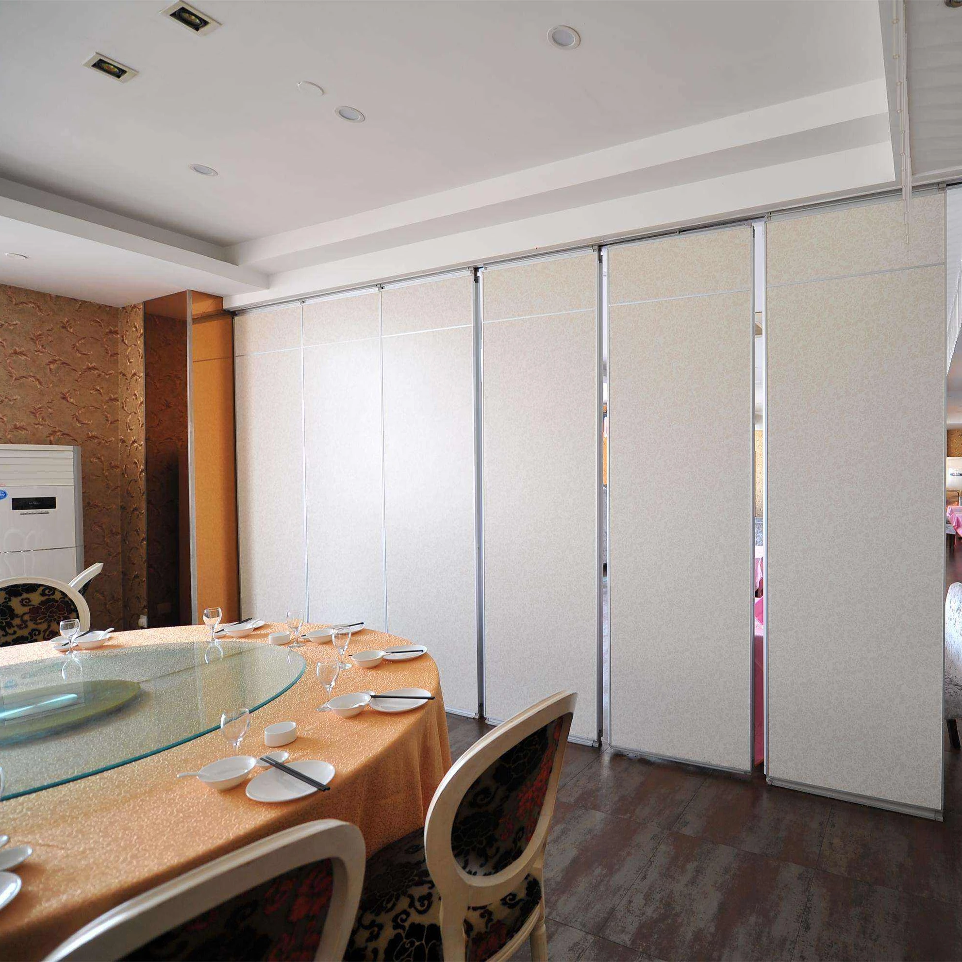 Restaurant folding wooden partition acoustic sliding operable panel collapsible wall cheap price type 85 type 65 type 100