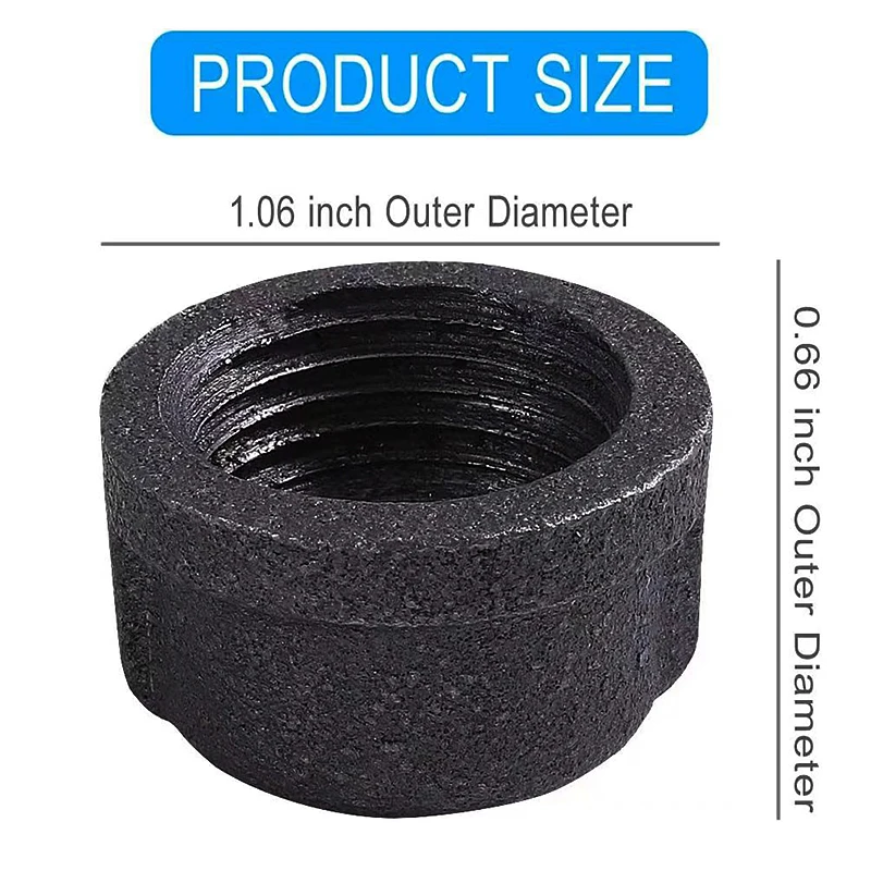 Factory direct sales Malleable Iron Pipe Fittings BSP Cap  For Oil Gas Water Industrial