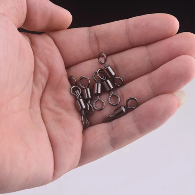 YONGMIAO High Strength Fishing Rolling Barrel Swivel Black Nickel  Catfish Terminal Tackle Accessories Heavy Duty for Saltwater