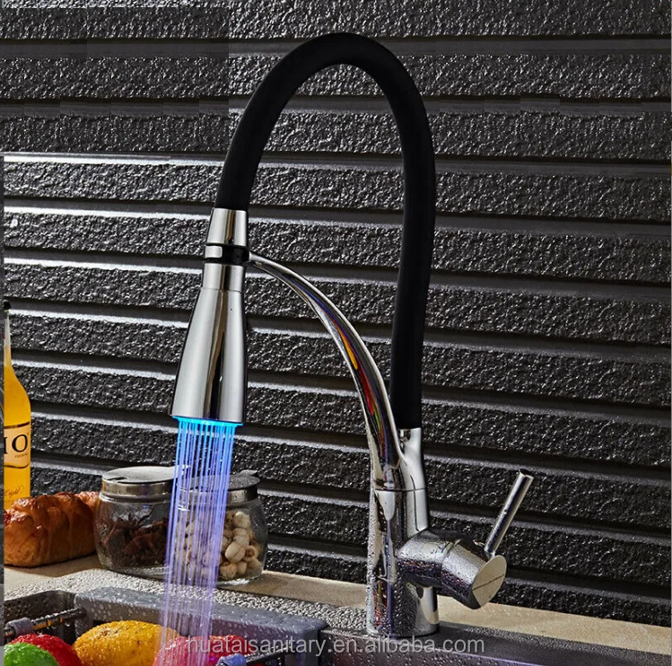 CUPC commercial modern high arc brushed brass spray tap mixer pull out pull down sprayer kitchen sink faucet