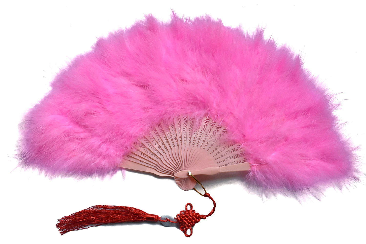 Handheld Marabou Feather Fan 1920s Vintage Style Flapper Hand Fan for Costume Party and Dancing-Acid Blue