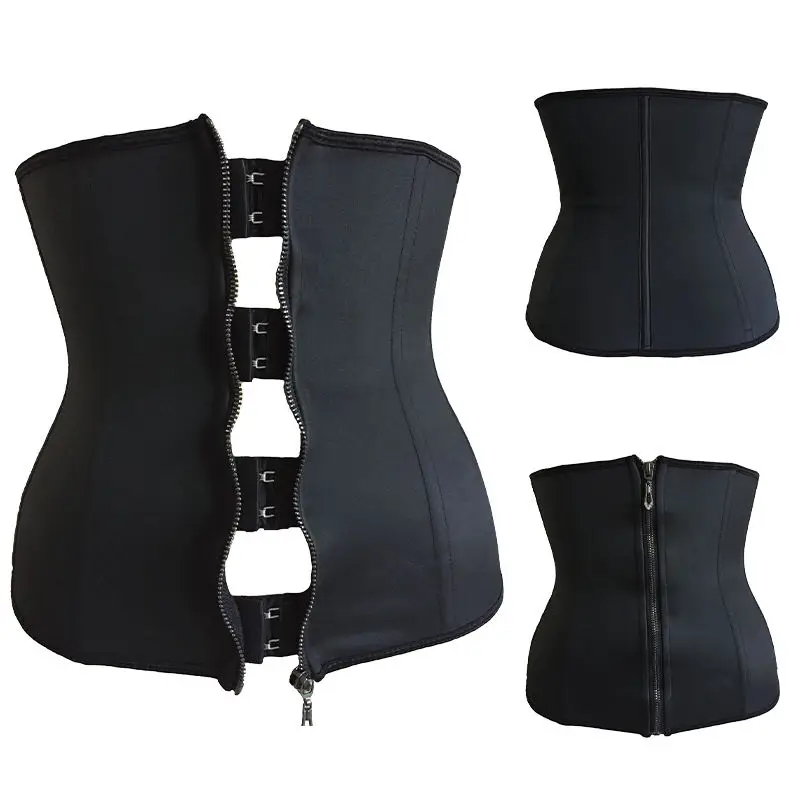 7 Steel Boned Underbust Slimming Waist Shapers Zip & Hook Slimming Sheath Latex Girdles Corset Plus Size
