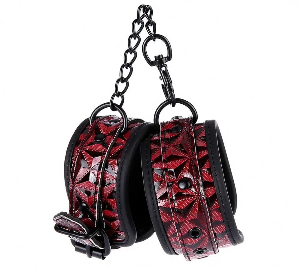 sm bondage beautiful adjustable pu leather adult sex game toys bdsm bed restra handcuffs women