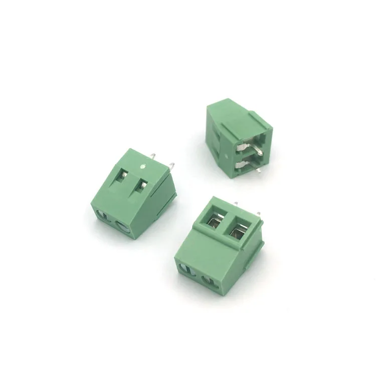 Gold Plated 7.50mm Pitch 3P Screw Type Brass Terminal Block Green Wire Connector for PCB Application