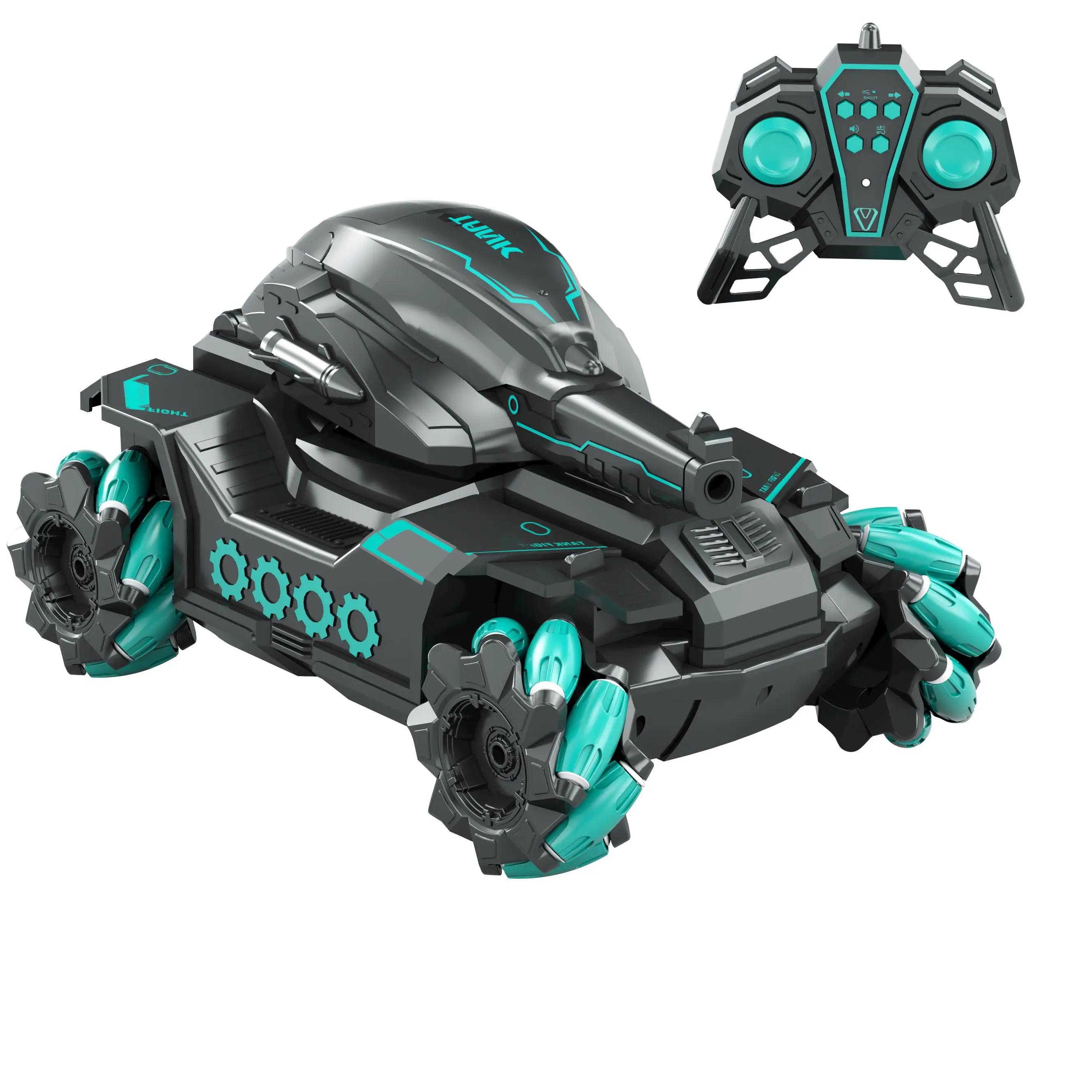 2.4G Remote Control  Car 1:12 Dual Mode Water Bomb Tank with Light Music Toy RC Tanks