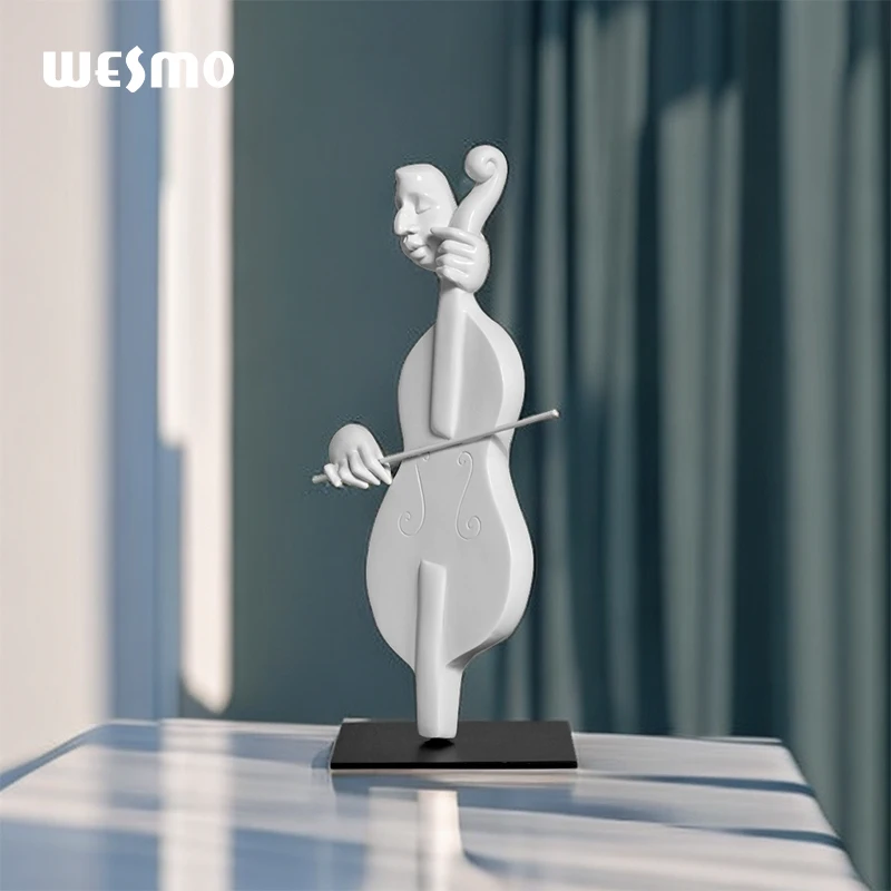 Nordic Hot Sale Abstract Sculptures Decoration for Home Other Home Decor Elegant Cellist Resin Tabletop Ornament
