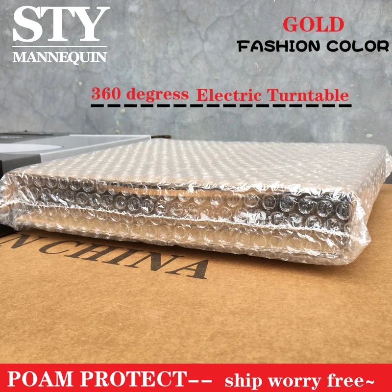 360 degree electric turntable display stand rotating with mirror for jewelry rotating display